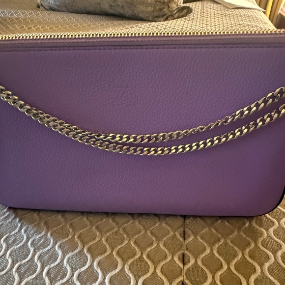 Christian Louboutin Loubila Purple and Red Leather Shoulder Bag - Picture 2 of 14
